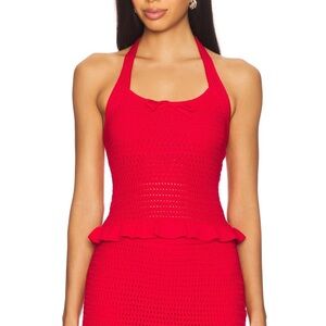 Amanda Uprichard Scarlet Halter Top&Skort, Sold as Set